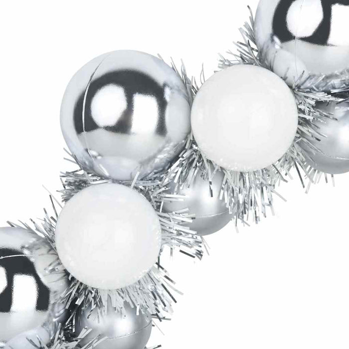 Corone di Palline di Natale 2 pcs Bianco e Argento 42019685