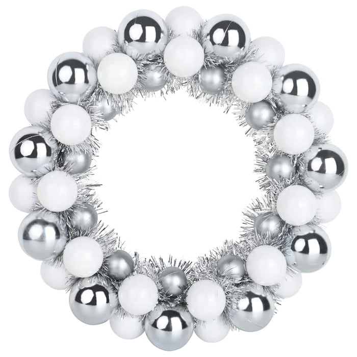 Corone di Palline di Natale 2 pcs Bianco e Argento 42019685