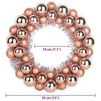 Corone di Palline di Natale 2 pz-Decorazioni natalizie Oro rosa 33 x 33 x 7 cm