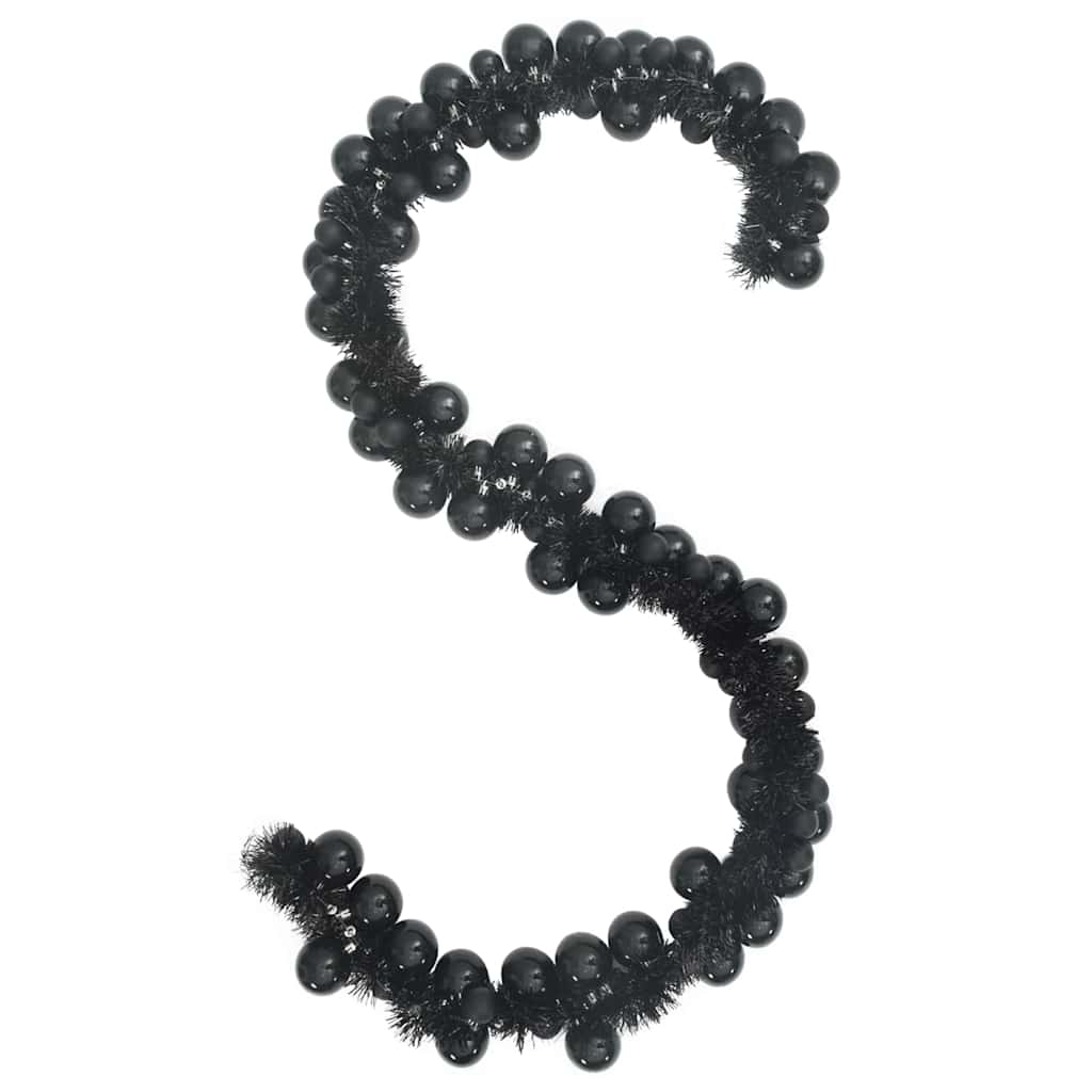 Ghirlanda di Palline di Natale Nero 186 cm Polistirolo 42019689
