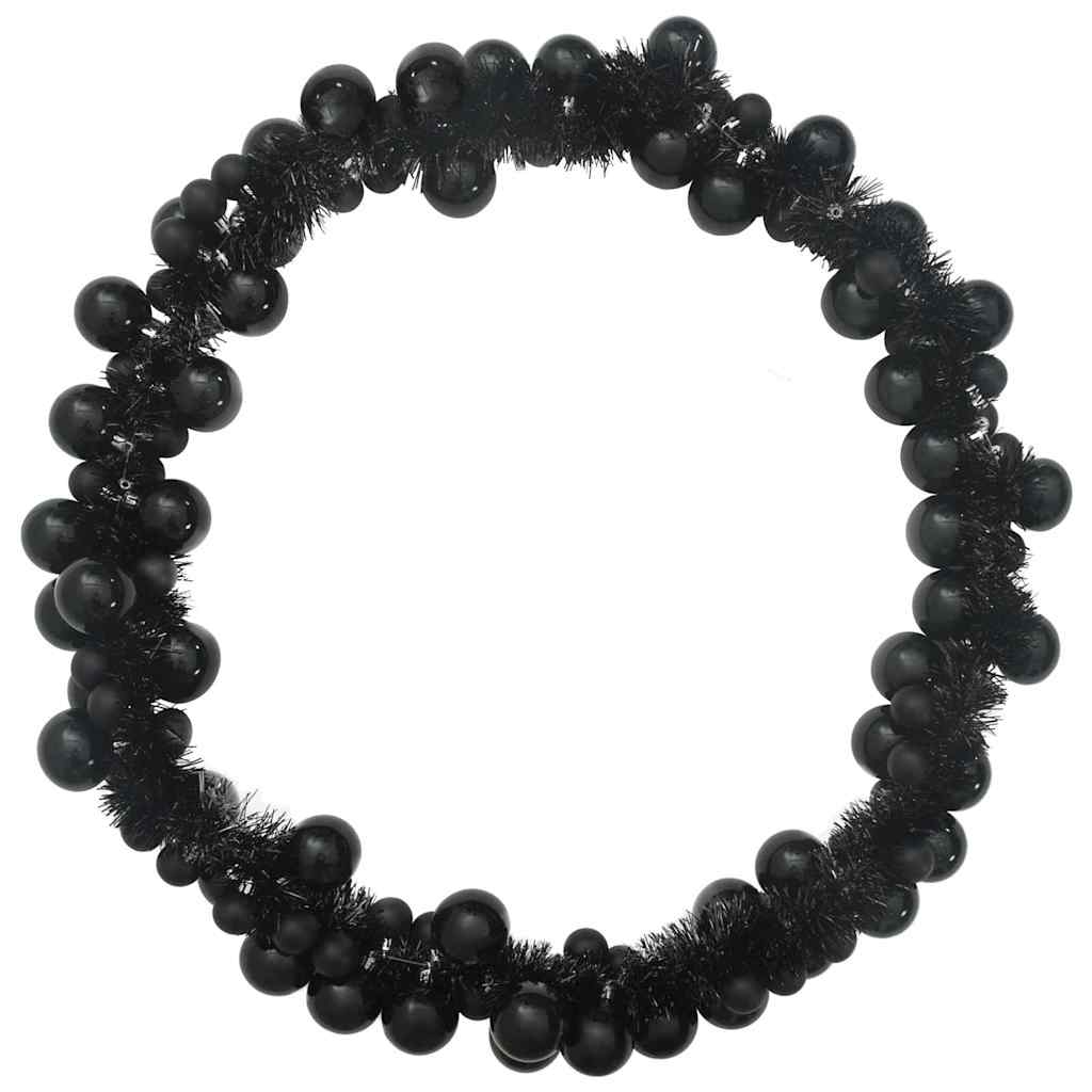 Ghirlanda di Palline di Natale Nero 186 cm Polistirolo 42019689