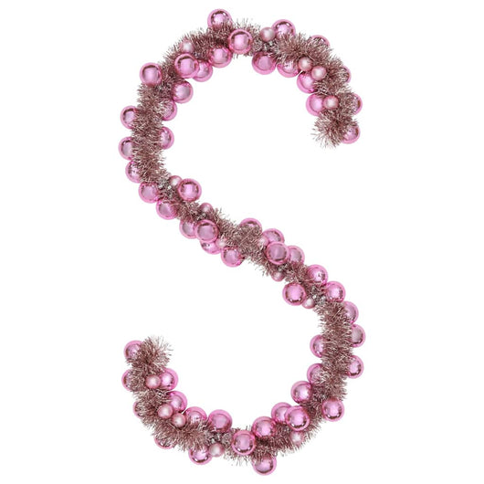 Ghirlanda di Palline di Natale-Decorazioni natalizie Rosa 186 cm Polistirolo