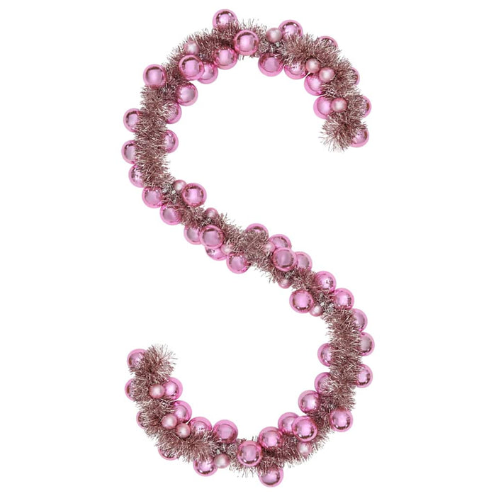 Ghirlanda di Palline di Natale-Decorazioni natalizie Rosa 186 cm Polistirolo