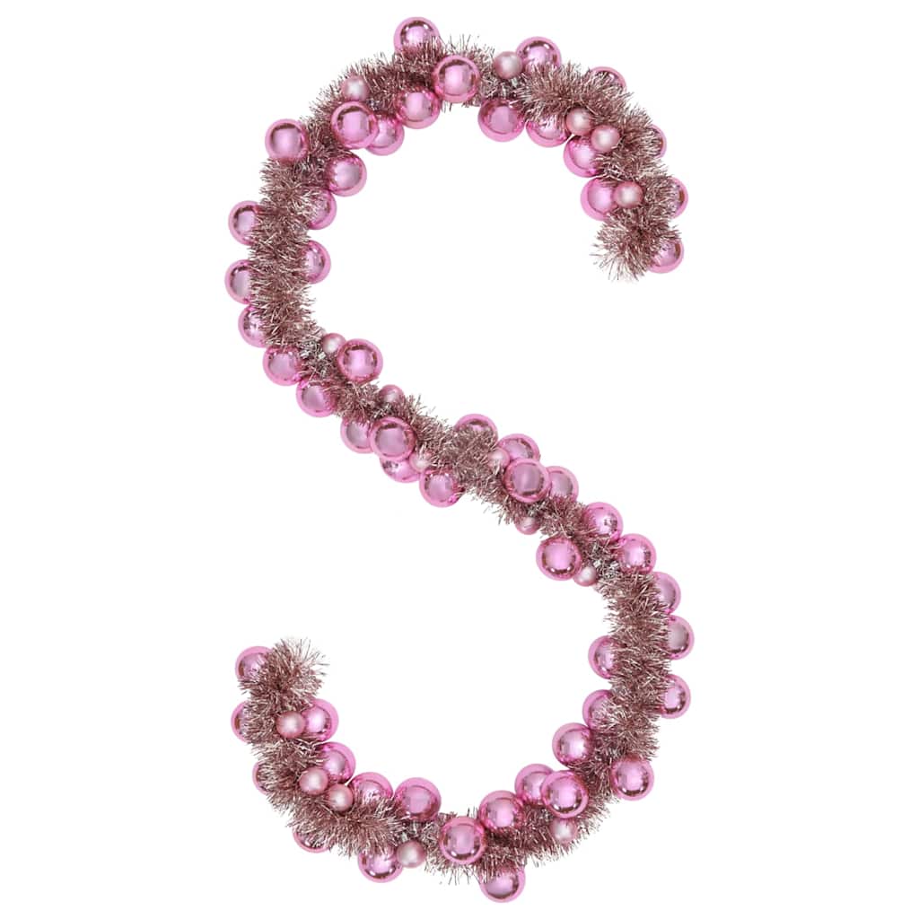 Ghirlanda di Palline di Natale Rosa 186 cm Polistirolo 42019690
