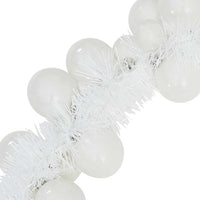 Ghirlanda di Palline di Natale-Decorazioni natalizie Bianco 186 cm Polistirolo