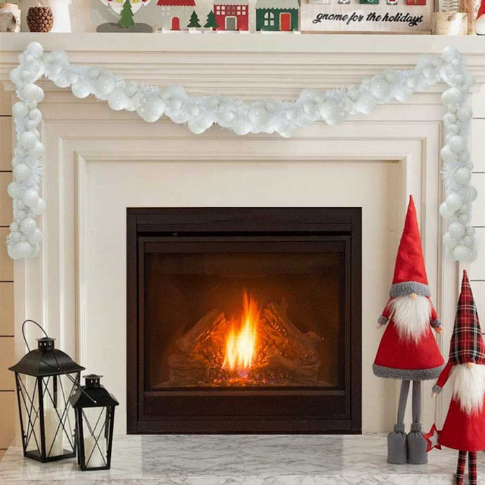 Ghirlanda di Palline di Natale Bianco 186 cm Polistirolo 42019691