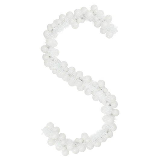 Ghirlanda di Palline di Natale-Decorazioni natalizie Bianco 186 cm Polistirolo