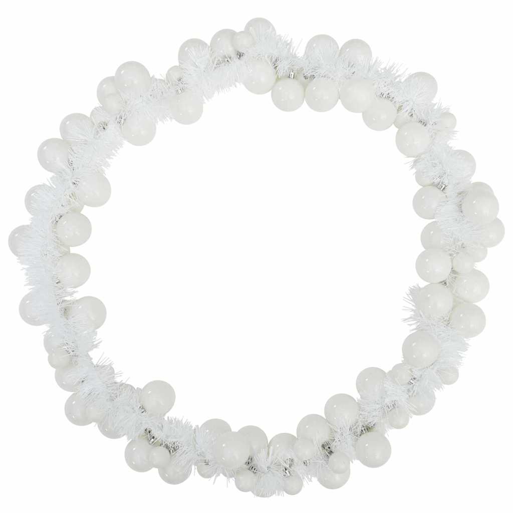 Ghirlanda di Palline di Natale-Decorazioni natalizie Bianco 186 cm Polistirolo