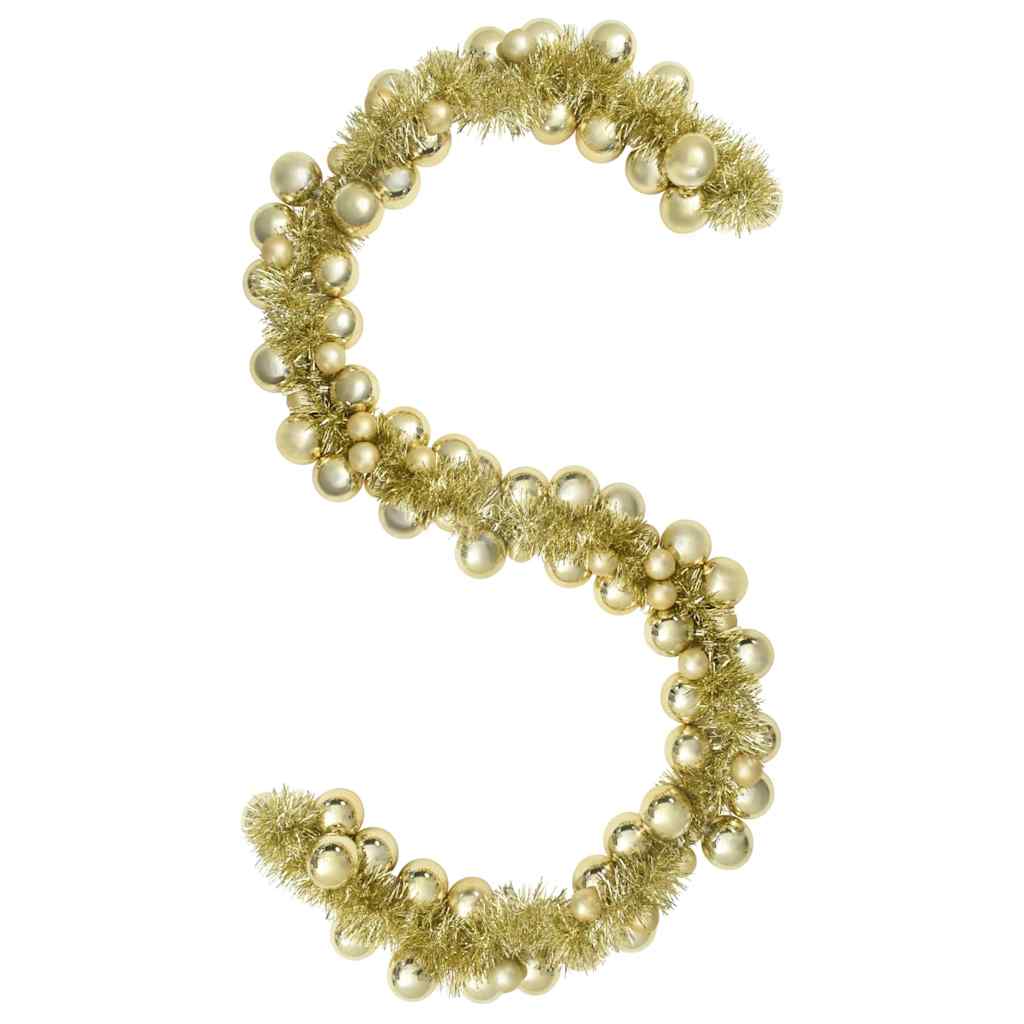Ghirlanda di Palline di Natale-Decorazioni natalizie Oro 186 cm Polistirolo