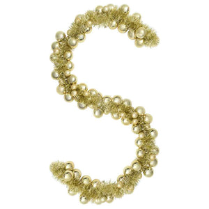 Ghirlanda di Palline di Natale-Decorazioni natalizie Oro 186 cm Polistirolo