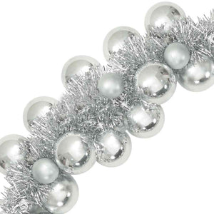 Ghirlanda di Palline di Natale-Decorazioni natalizie Argento 186 cm Polistirolo