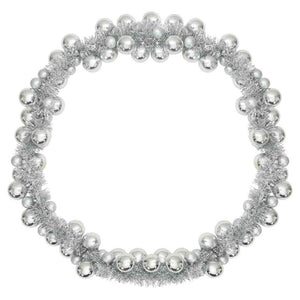 Ghirlanda di Palline di Natale-Decorazioni natalizie Argento 186 cm Polistirolo