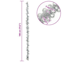 Ghirlanda di Palline di Natale Argento 186 cm Polistirolo 42019693