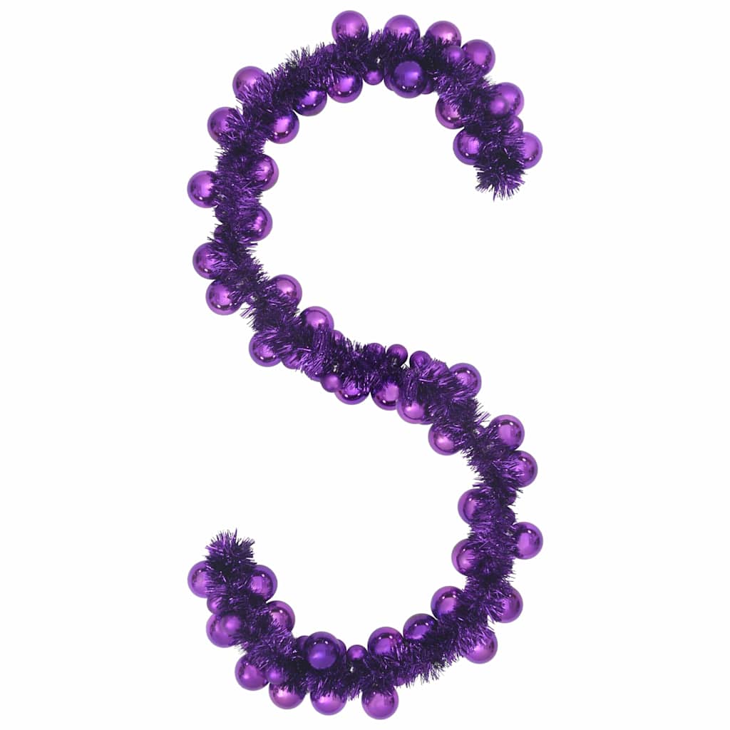 Ghirlanda di Palline di Natale Lillà 186 cm Polistirolo 42019694