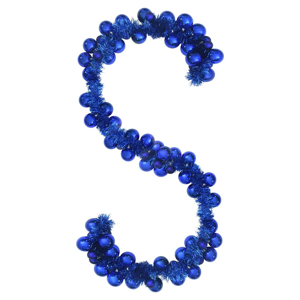 Ghirlanda di Palline di Natale-Decorazioni natalizie Blu 186 cm Polistirolo