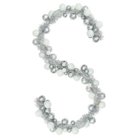 Ghirlanda di Palline di Natale-Decorazioni natalizie Bianco e Argento 186 cm