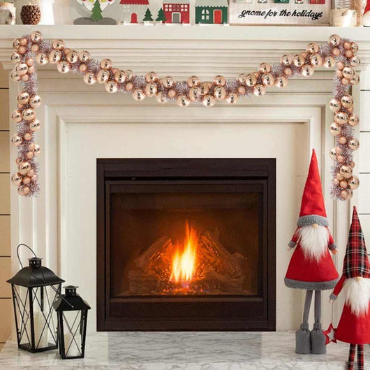 Ghirlanda di Palline di Natale Oro rosa 186 cm Polistirolo 42019697