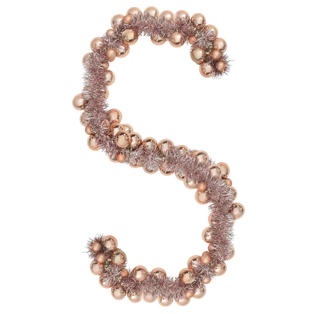Ghirlanda di Palline di Natale Oro rosa 186 cm Polistirolo 42019697