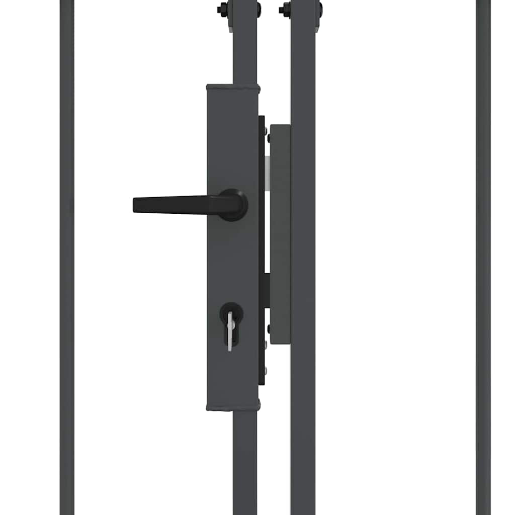 Cancello da Giardino con Parte Superiore Arcuata Grigio 42008954