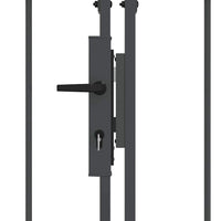 Cancello da Giardino con Parte Superiore Arcuata Grigio 42008954