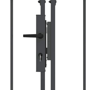 Cancello da Giardino con Parte Superiore Arcuata Grigio 42008954