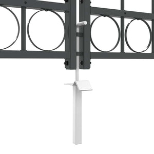 Cancello da Giardino con Parte Superiore Arcuata Grigio 42008954