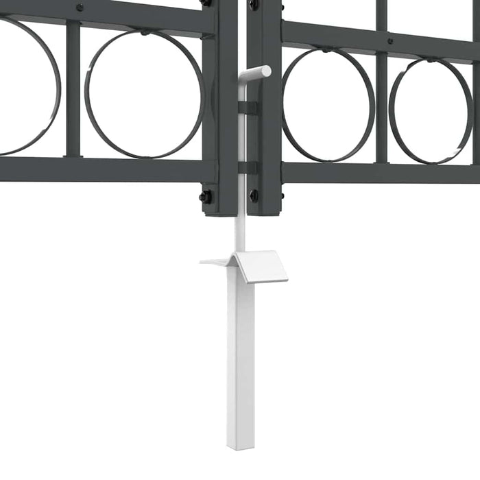 Cancello da Giardino con Parte Superiore Arcuata Grigio 42008954