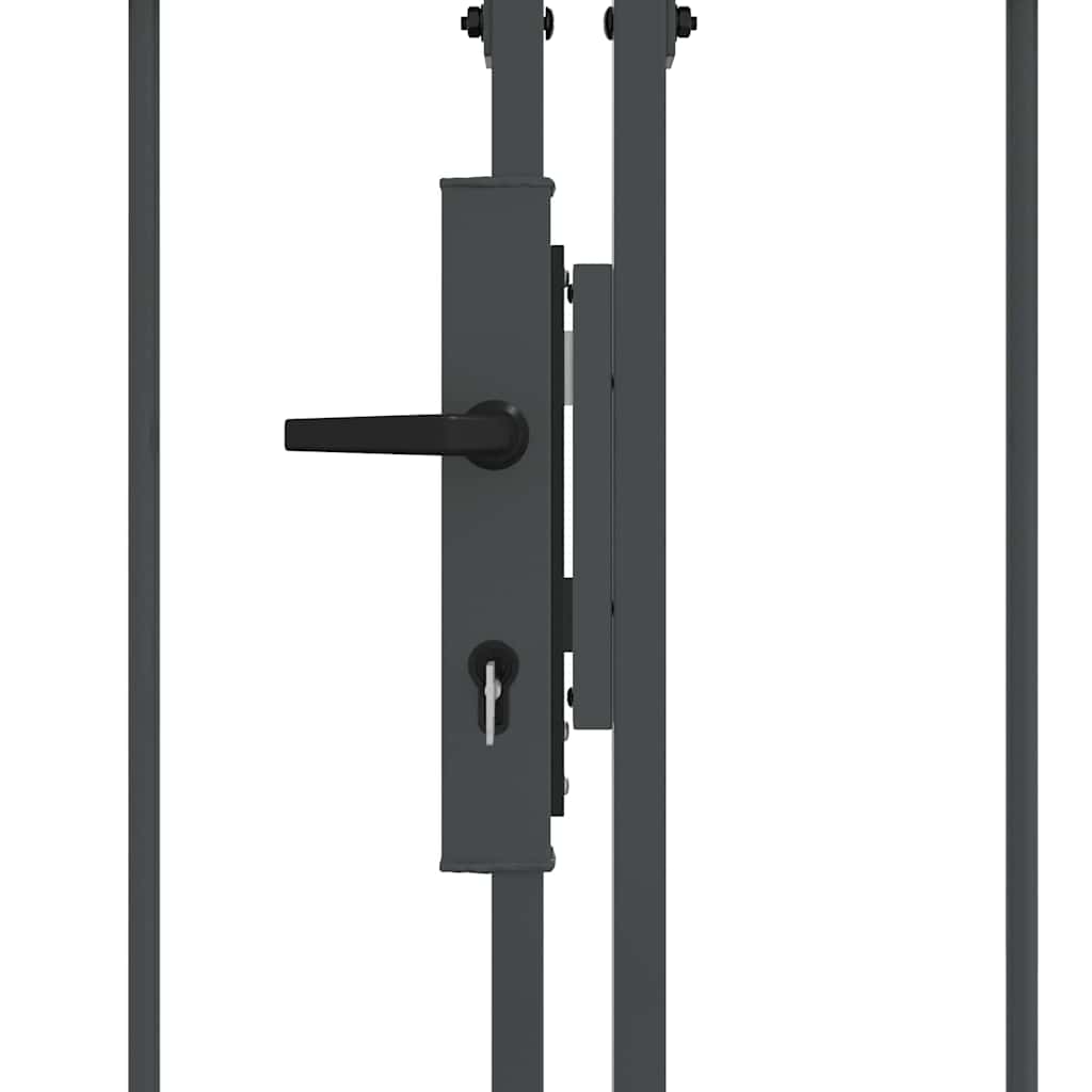 Cancello da Giardino con Parte Superiore Arcuata Grigio 42008955