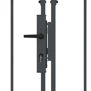 Cancello da Giardino con Parte Superiore Arcuata Grigio 42008955