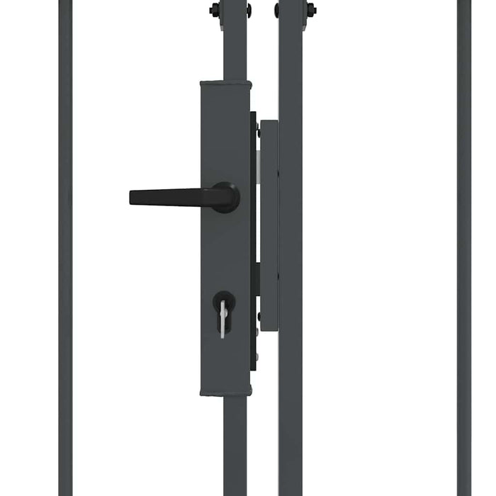 Cancello da Giardino con Parte Superiore Arcuata Grigio 42008955