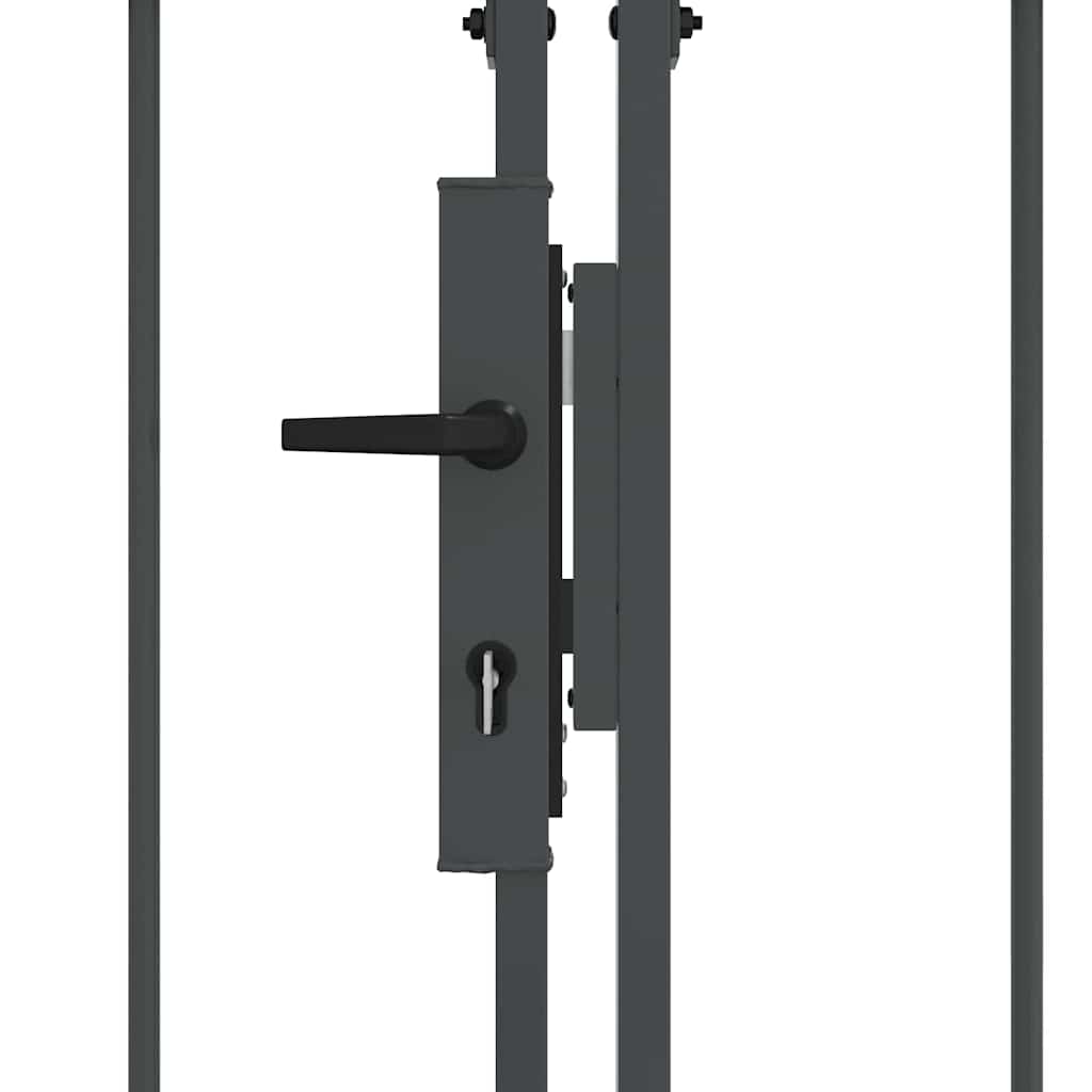 Cancello da Giardino con Parte Superiore Arcuata Grigio 42008956