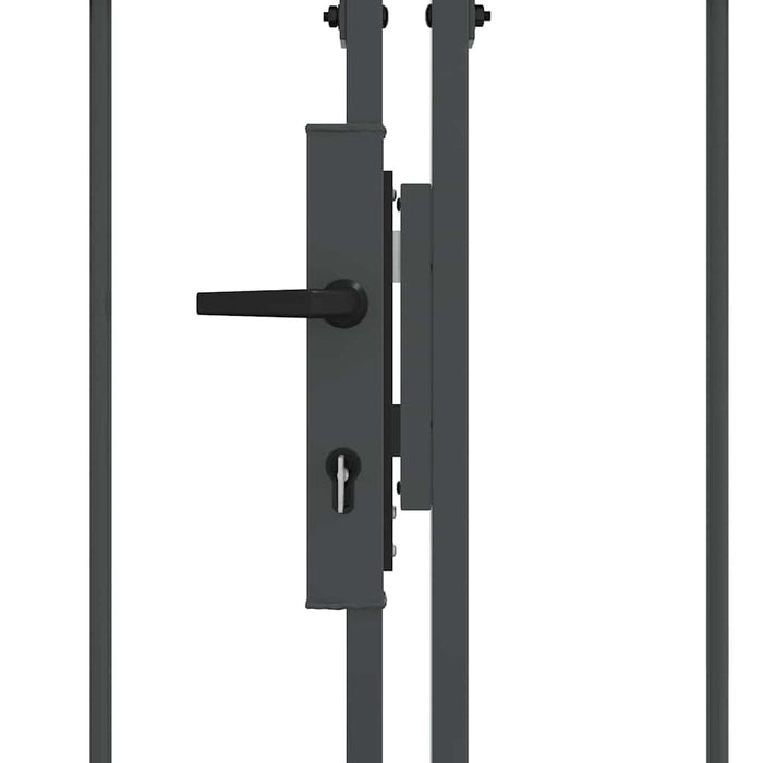 Cancello da Giardino con Parte Superiore Arcuata Grigio 42008956