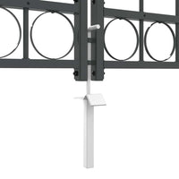 Cancello da Giardino con Parte Superiore Arcuata Grigio 42008956