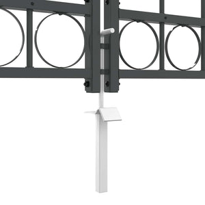 Cancello da Giardino con Parte Superiore Arcuata Grigio 42008956