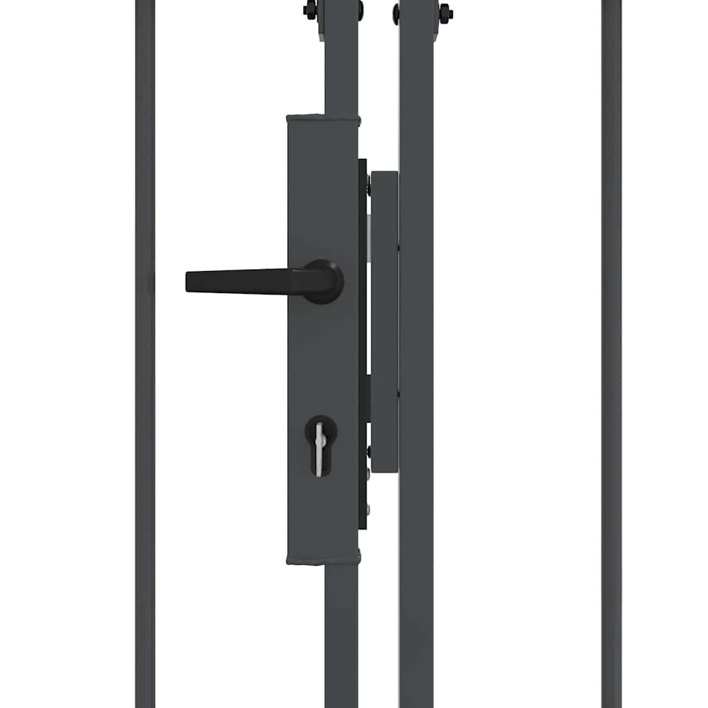 Cancello da Giardino con Parte Superiore Arcuata Grigio 42008958