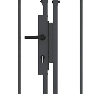 Cancello da Giardino con Parte Superiore Arcuata Grigio 42008958