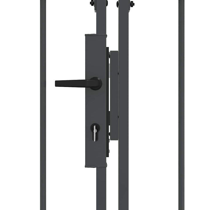 Cancello da Giardino con Parte Superiore Arcuata Grigio 42008958