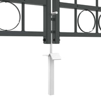 Cancello da Giardino con Parte Superiore Arcuata Grigio 42008958