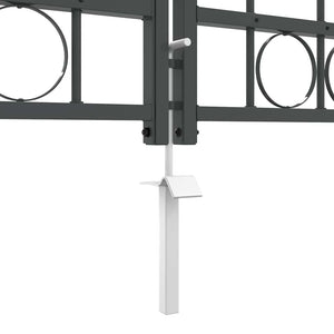 Cancello da Giardino con Parte Superiore Arcuata Grigio 42008958