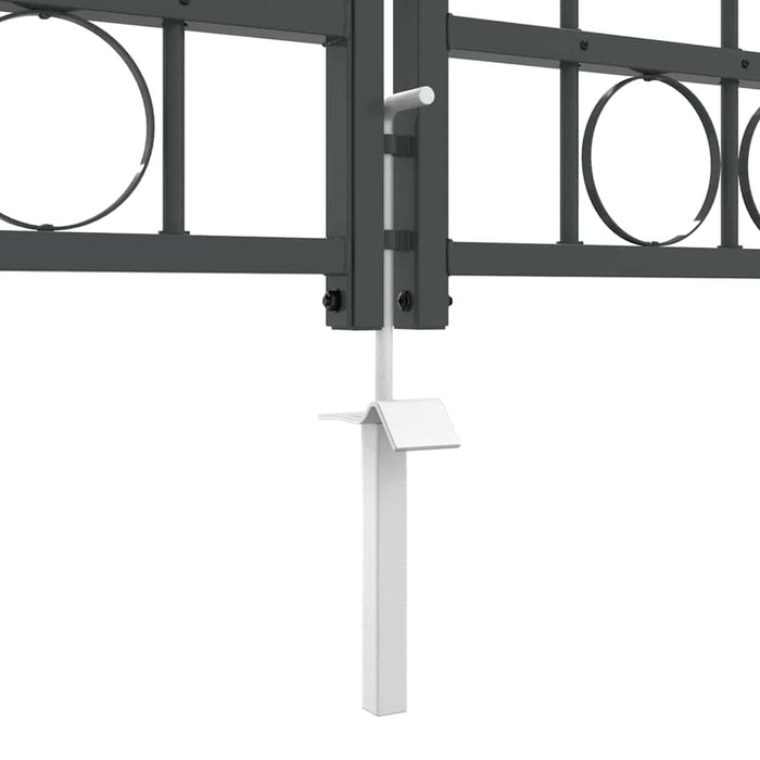 Cancello da Giardino con Parte Superiore Arcuata Grigio 42008958