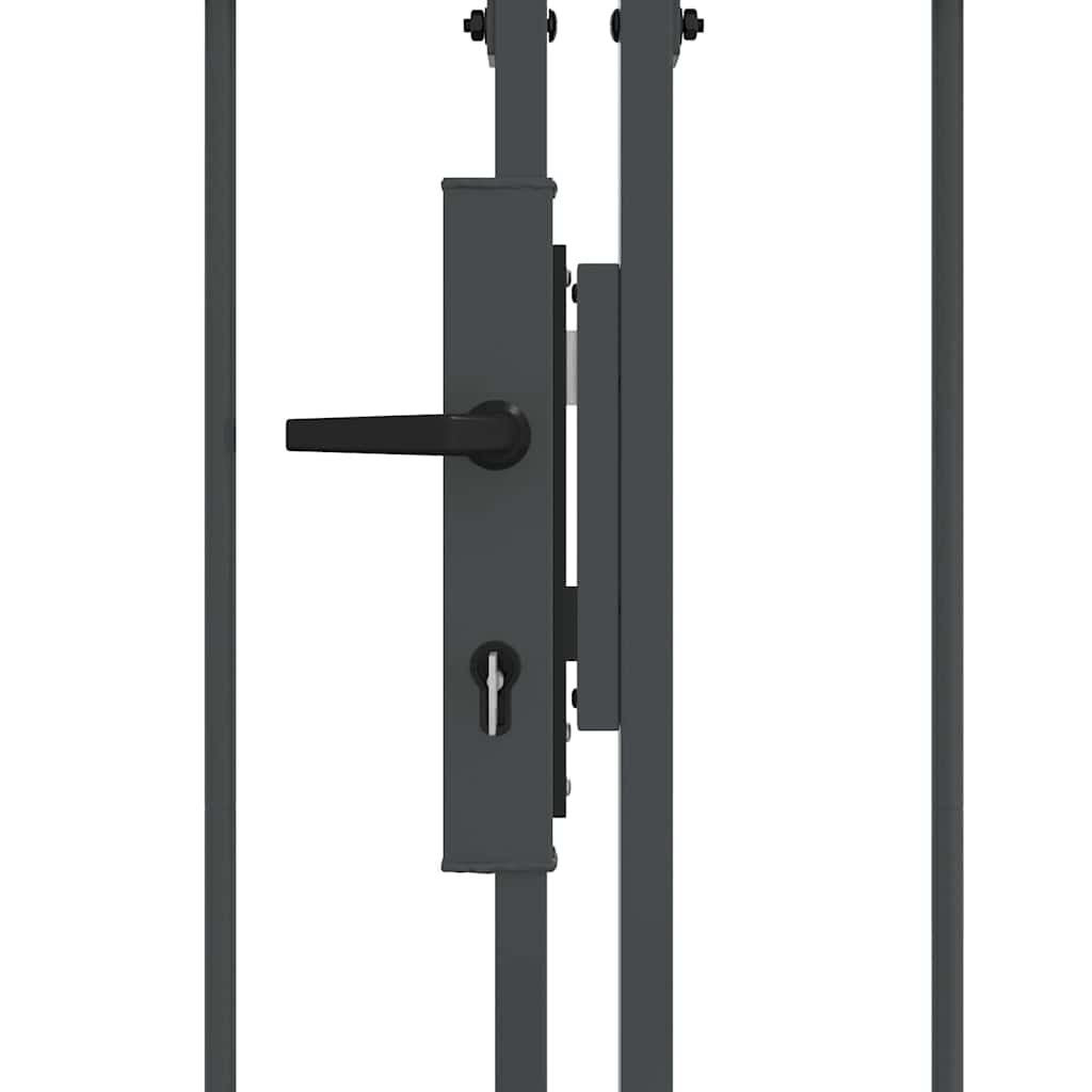 Cancello da Giardino con Parte Superiore Arcuata Grigio 42008959