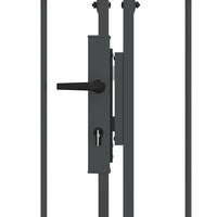 Cancello da Giardino con Parte Superiore Arcuata Grigio 42008959