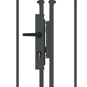 Cancello da Giardino con Parte Superiore Arcuata Grigio 42008959