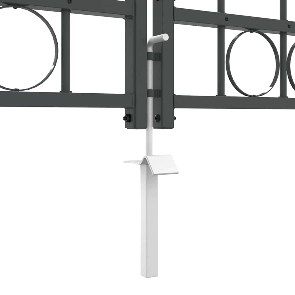 Cancello da Giardino con Parte Superiore Arcuata Grigio 42008959