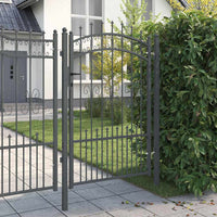 Cancello con Punta a Lancia Grigio 103 x 150 cm Acciaio 42009040
