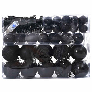 Set di Palle di Natale con 150 LED 61 pcs Nero Plastica 42018827