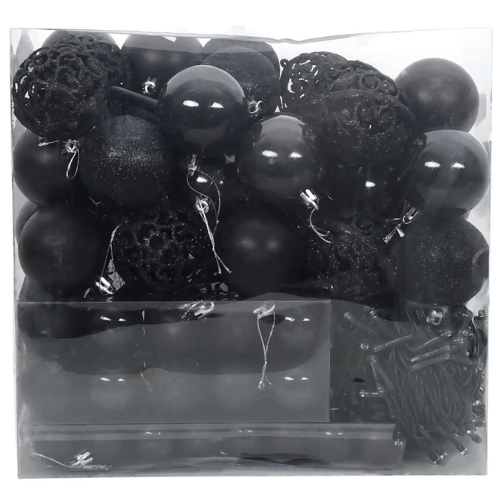 Set di Palle di Natale con 300 LED 120 pcs Nero Plastica 42018828
