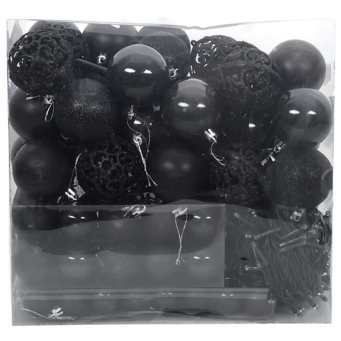 Set di Palle di Natale con 300 LED 120 pcs Nero Plastica 42018828