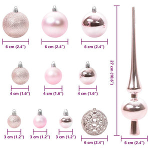 Set di Palle di Natale con 150 LED 61 pcs Rosa Plastica 42018829