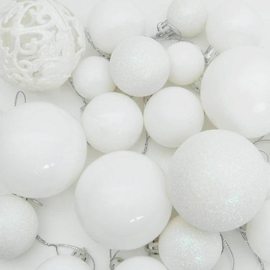 Set di Palle di Natale con 150 LED 61 pcs Bianco Plastica 42018831